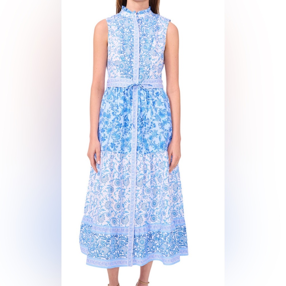 Cece Blue Floral Midi Dress size M